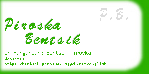 piroska bentsik business card